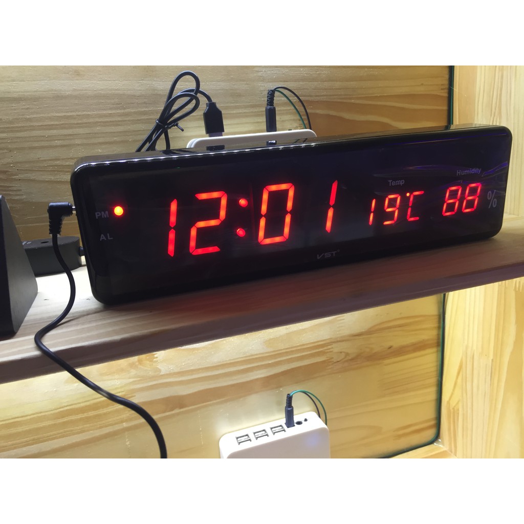 Đồng hồ treo tường điện tử led Nhiệt độ - Độ ẩm