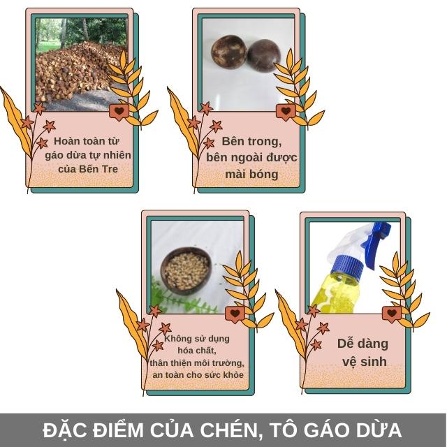 Chén tô gáo dừa tự nhiên của Bến Tre an toàn sức khỏe thân thiện môi trường BENRI SHOP D-CHEN, D-TO