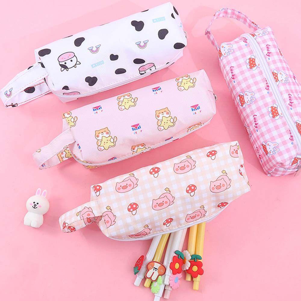 PEWANY Túi Đựng Bút Vải Canvas In Hoạt Hình Kiểu Hàn Quốc Dễ Thương