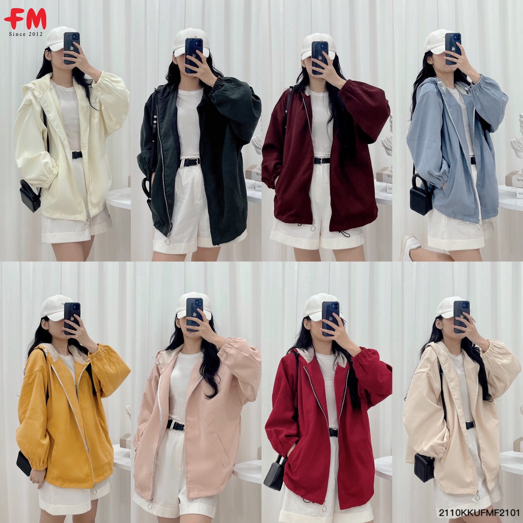 Áo khoác nữ FM Style form rộng freesize chất nhung tăm 2 lớp dày dặn tay bo thiết kế trẻ trung năng động  211021509