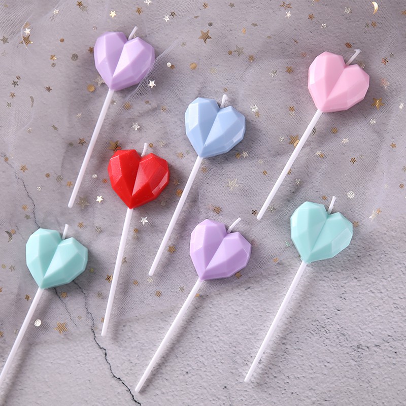 Nến Tim màu Pastel Hàn Quốc