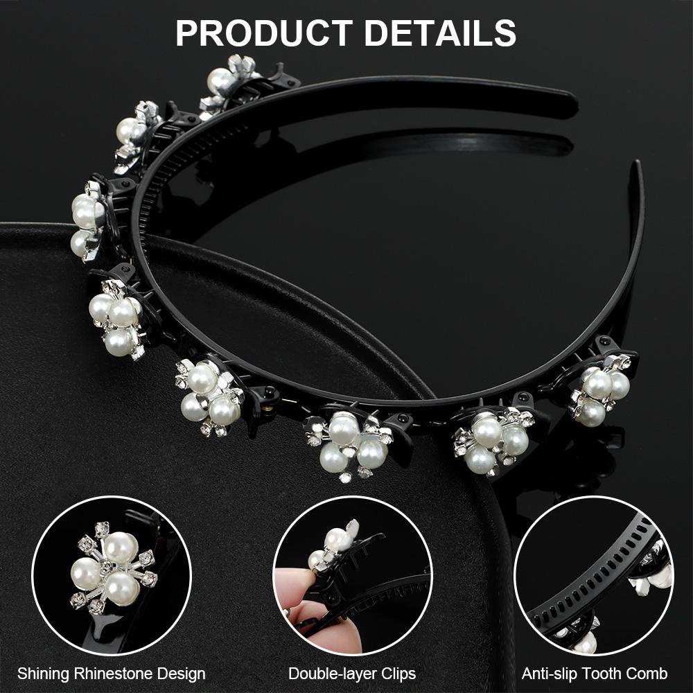 1 Kẹp Tóc Hai Lớp Dạng Xoắn Đính Ngọc Trai