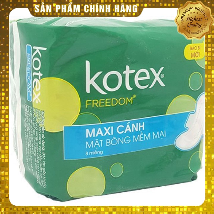 Băng vệ sinh Kotex Freedom maxi cánh 8 miếng