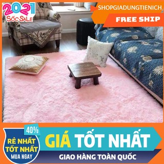 Thảm lông trải sàn màu 1m6x2m - màu hồng phấn