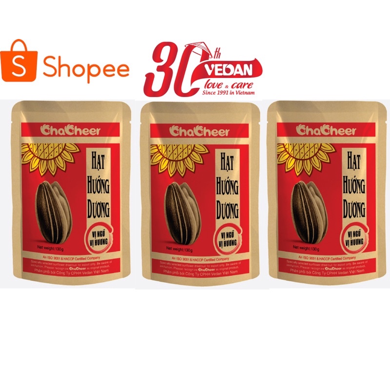 Hạt Hướng Dương Chacheer Vedan Vị Ngũ Vị Hương 130g / Combo 3 Gói