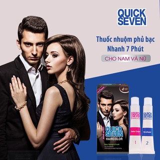 Nhuộm phủ bạc nhanh 7 phút QUICK SEVEN S4 Nâu hạt dẻ Hàn Quốc (60g + 60g)