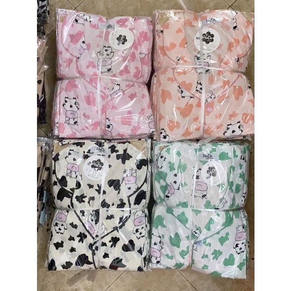 Bộ Pizama Đùi Cánh Dơi Bò Sữa Vải Cao Cấp | BigBuy360 - bigbuy360.vn