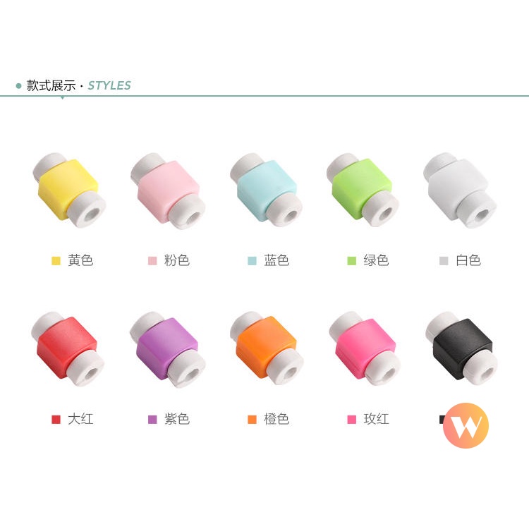 1 Phụ Kiện Bảo Vệ Dây Cáp Sạc USB Màu Sắc Ngọt Ngào Cho iPhone Android