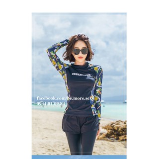 Đồ bơi dài tay nữ hoa quần dài