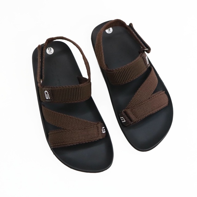 Sandal nữ GIAVY-Xăng đan quai dù mềm đế cao su chắc chắn ST K377 màu nâu