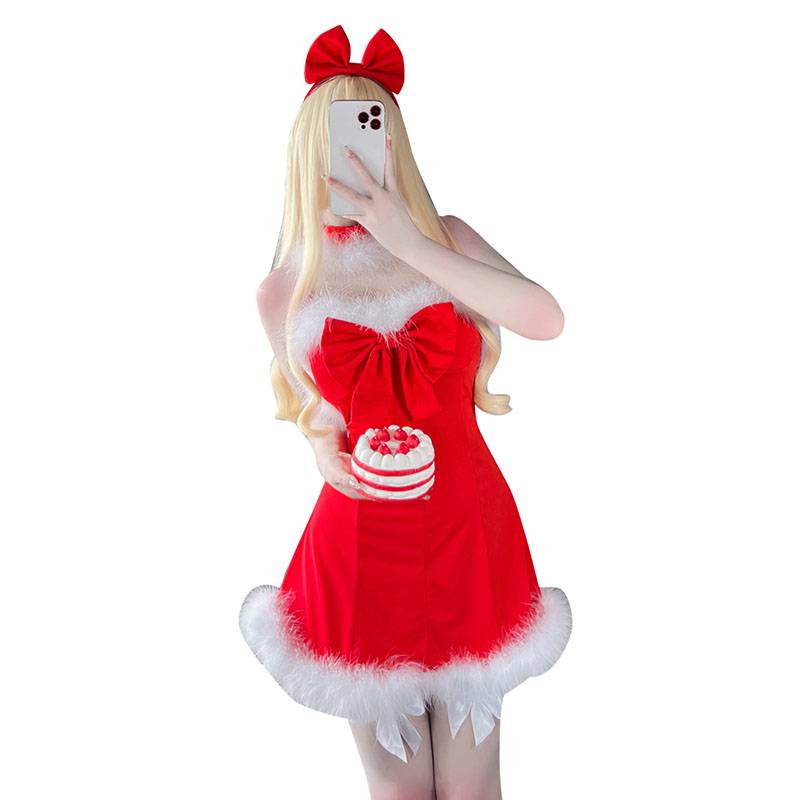 Đầm ngủ hóa trang hở lưng phong cách giáng sinh quyến rũ cho nữ