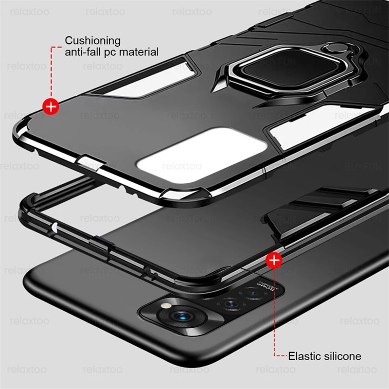 Ốp Điện Thoại Dạng Giáp Chống Sốc Có Vòng Đỡ Nam Châm Cho Radmi Note 11S 11 Pro+ 5G Redmy Note11Pro Readmi Redme Not 11 S
