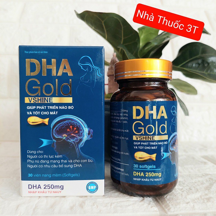 DHA -  Gold Vshine, DHA cho phụ nữ mang thai, giúp não bộ thai nhi phát triển toàn diện, DHA Nhập khẩu từ NaUy, hộp 30v