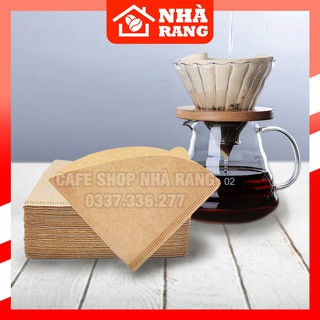 100 giấy lọc cà phê, giấy lọc V60, giấy lọc cafe mộc | Cafe Nhà Rang