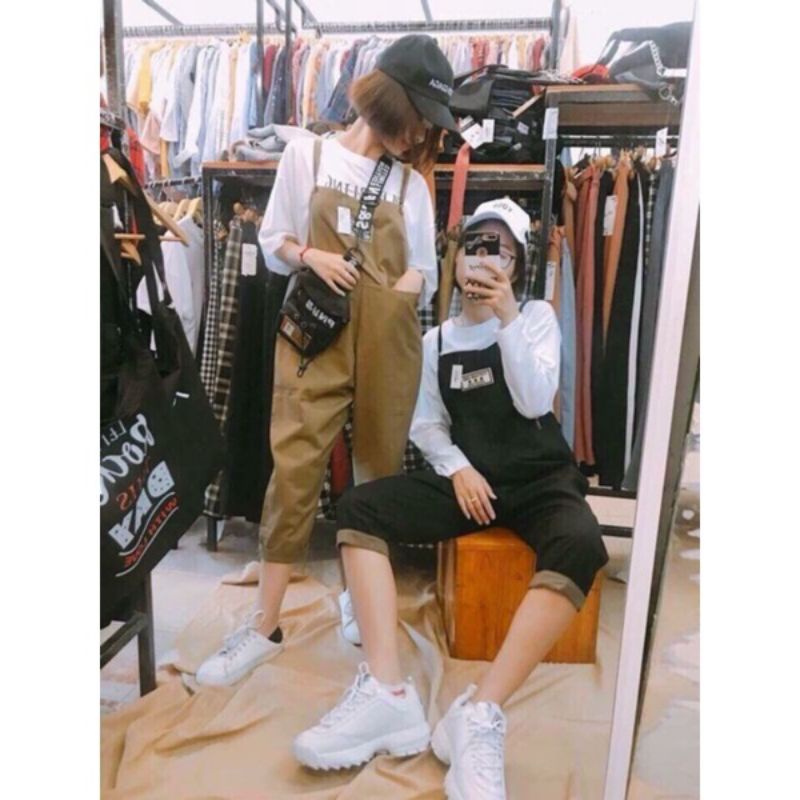 Yếm kaki freesize dưới 55 kg