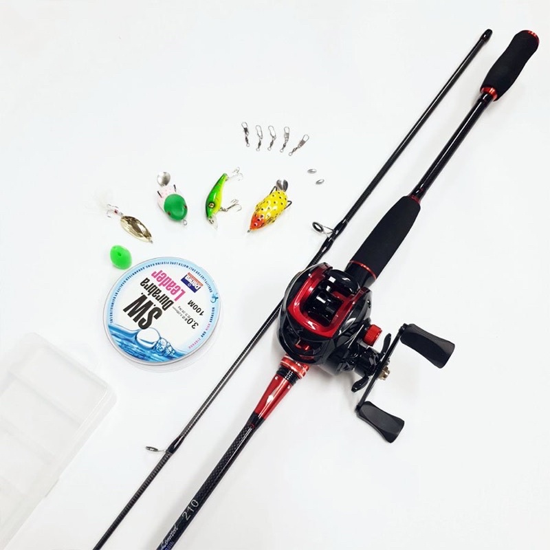 bộ cần câu lure may ngang cao cấp Crono tặng kèm dây câu lure và bộ mồi câu