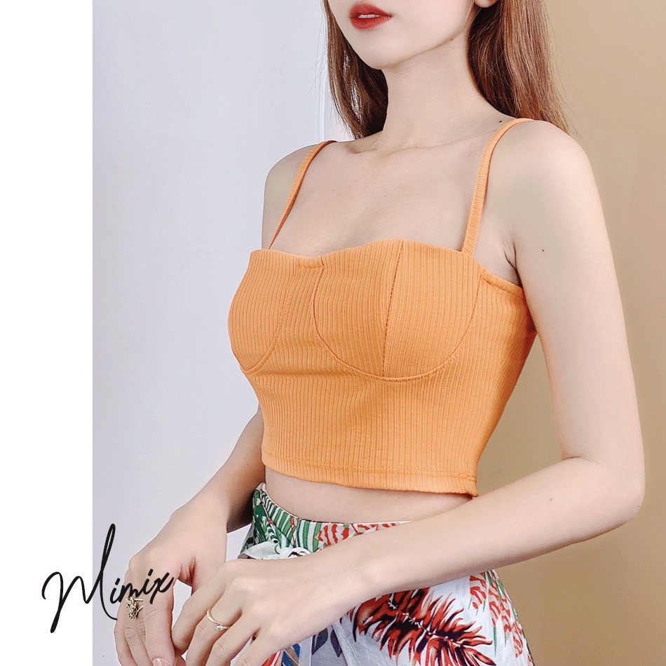 Áo croptop 2 dây bảng nhỏ viền cúp MIMIX BS5075