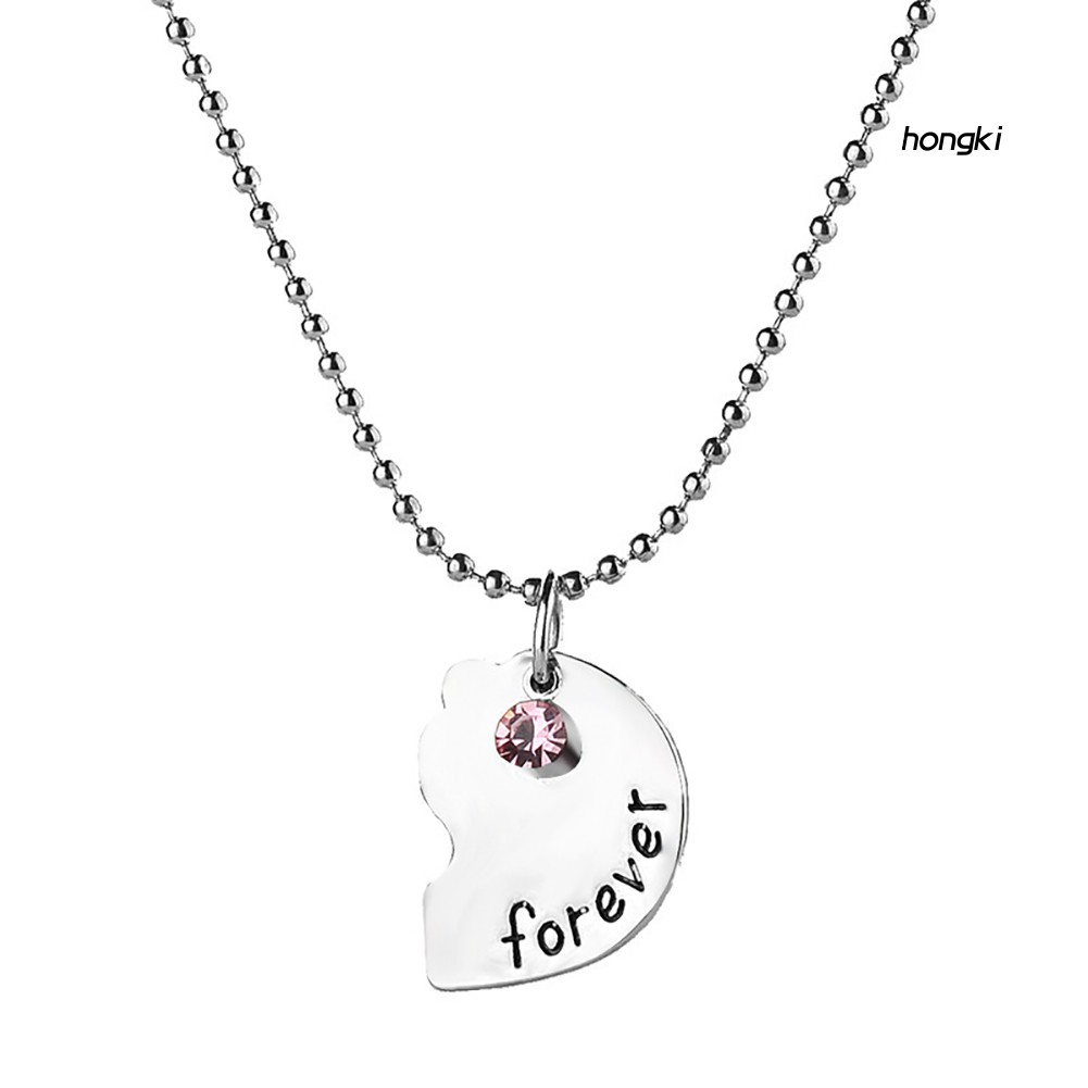 Set 3 Vòng Cổ Tình Bạn Mặt Hình Trái Tim Đính Đá Lấp Lánh