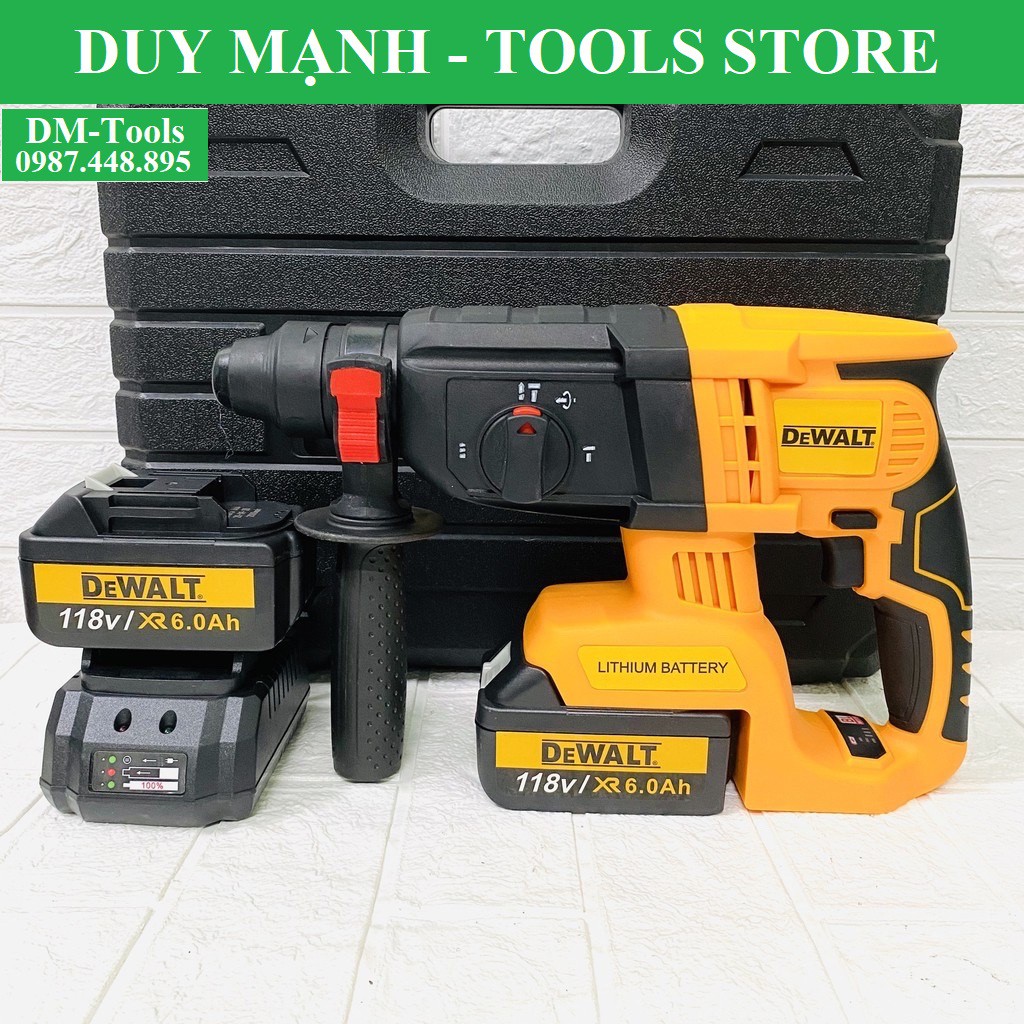 Máy Khoan Bê Tông Dùng Pin DeWaLT 118v - Loại Động Cơ Ko Chổi Than