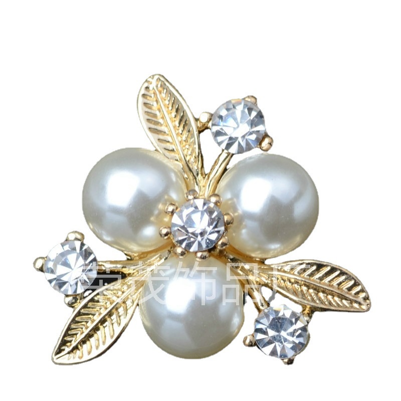 (1 cái)Center Hoa kim loại phối ngọctrai 24*26mmmm, nguyên liệu làm trâm cài tóc cổ trang, nguyên liệu diy