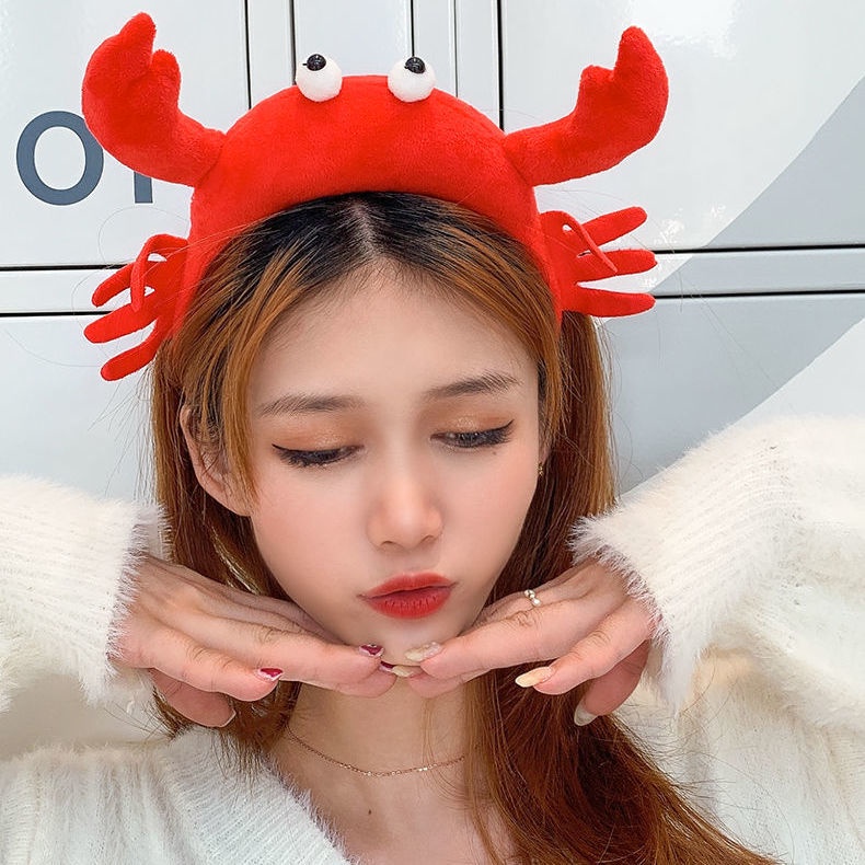 Băng đô cài tóc rửa mặt Hình Chú Cua Đỏ Dễ Thương Phong Cách Hàn Quốc Cho Nữ