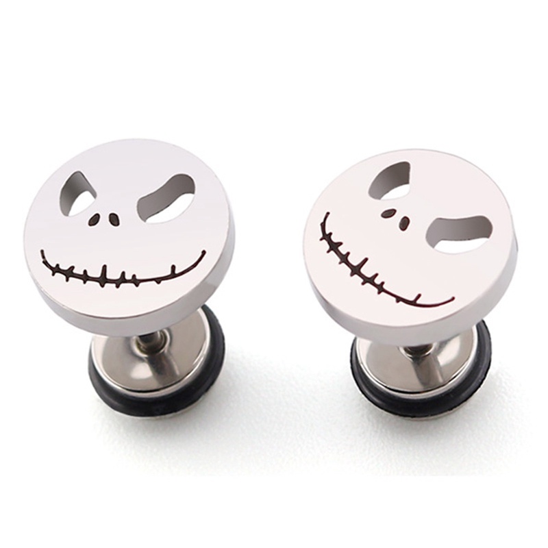 Bông Tai Bằng Thép Titan Hình Đầu Bí Ngô Phong Cách Halloween Thời Trang