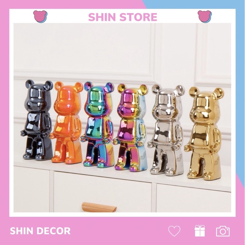 TƯỢNG MÔ HÌNH GẤU BEARBRICK SZ18 - SZ28 CHẤT LIỆU GỐM MẠ TĨNH ĐIỆN CAO CẤP - SHIN STORE