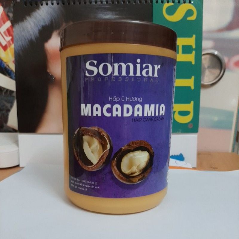 Kem hấp ủ tóc dưỡng tóc phục hồi chuyên sâu hương Macadamia Somiar 1000ml