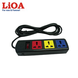 Ổ Cắm Điện LIOA, 3 Lỗ, Có Công Tắc, Dây Dài 3m 3D32N