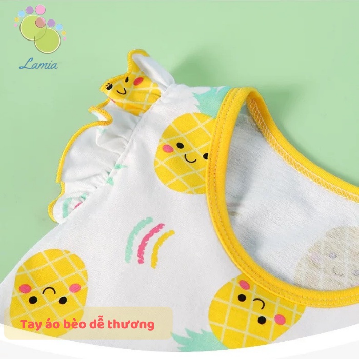 Bodysuit Bé Gái Sơ Sinh Mùa Hè Họa Tiết Đáng Yêu, Body Chip Hè Bé Gái Lamia 𝟏𝟎𝐁𝐃𝐒