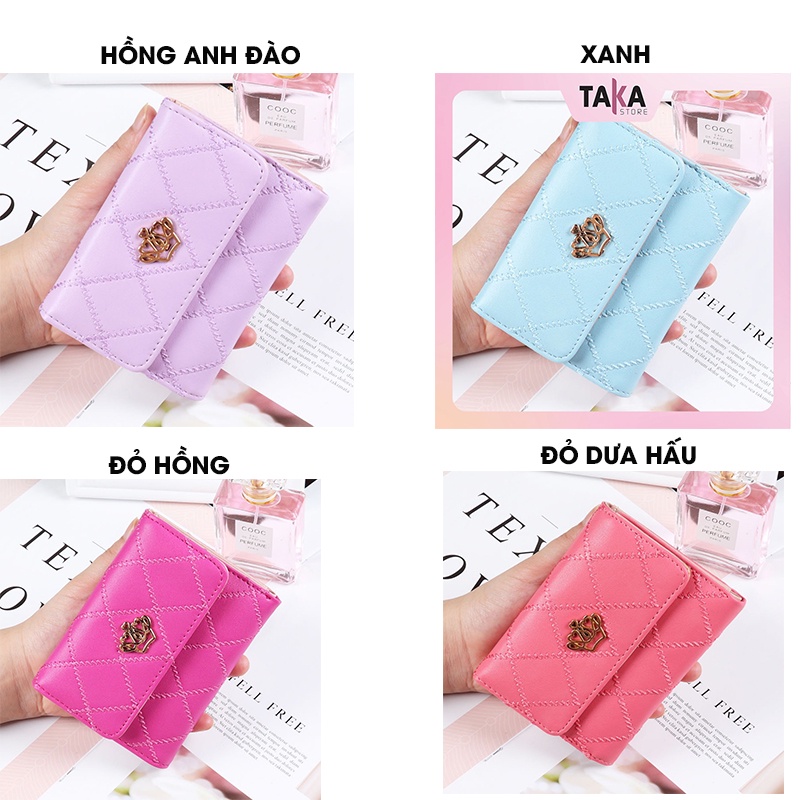 Ví nữ đẹp cầm tay mini ngắn nhỏ gọn bỏ túi nhiều ngăn nhỏ gọn thời trang cao cấp TAKASTORE VN49