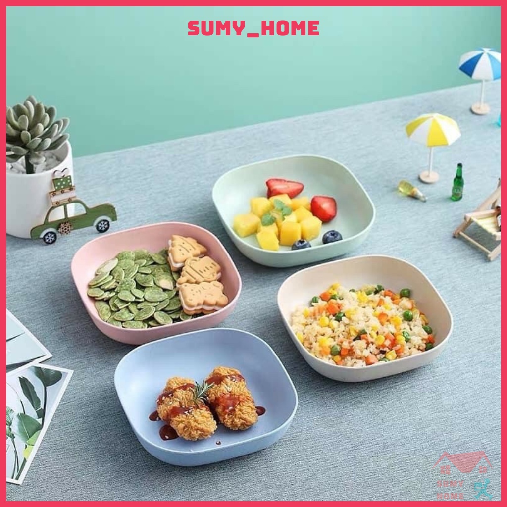 Đĩa nhựa đựng đồ ăn bánh kẹo hoa quả trái cây trang trí bàn chụp ảnh decor nhiều màu SUMYHOME