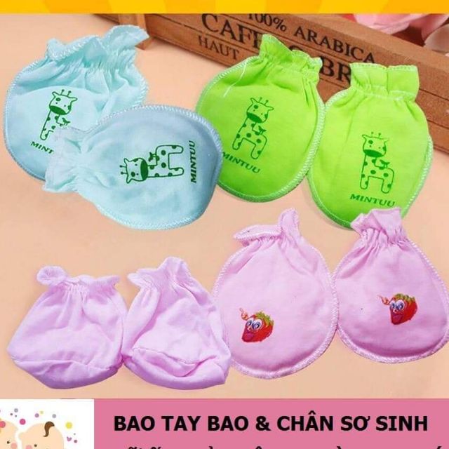 Bộ bao tay và bao chân loại chun cho bé