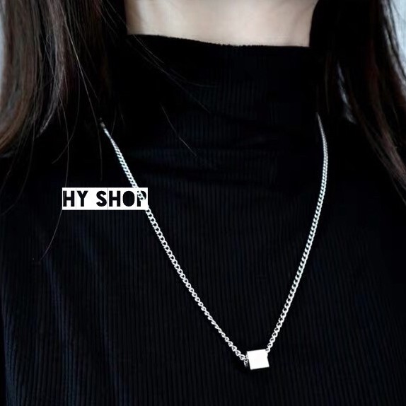 Dây chuyền titan nam nữ ô vuông không gỉ cá tính unisex bts