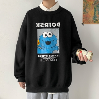 Áo Nỉ Tay Dài Cổ Tròn Kiểu Hàn Quốc Có 2 Màu Cho Nam Size M Đến 3xl