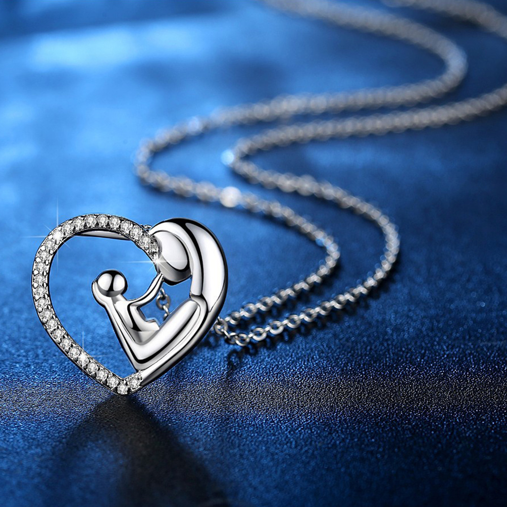 Dây chuyền phối mặt hình trái tim bằng đồng cho nữ