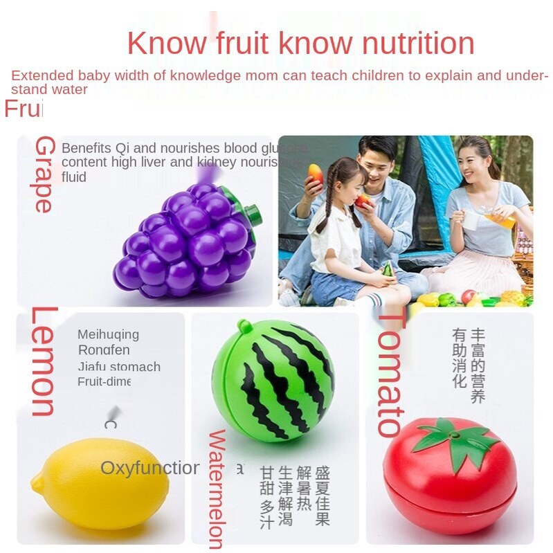 Trái cây và Rau của trẻ em bị cắt và cắt. Trái Cây Đồ Chơi Nhà Bếp Cho Bé Gái
