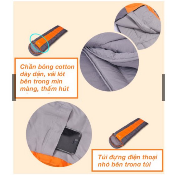 Túi ngủ văn phòng, túi ngủ mùa đông cho người lớn, hàng chuẩn 100% cotton