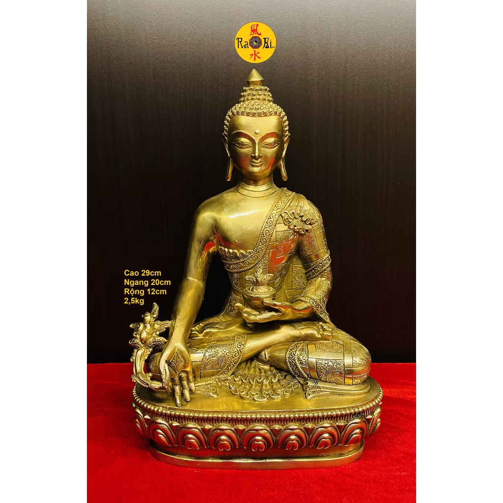 Đức Phật Dược Sư 29cm - Tượng Đồng Thờ Cúng Cao Cấp