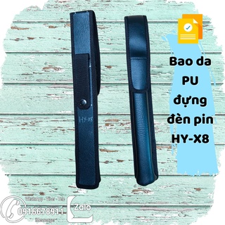 Bao đèn pin hy x8 bằng da pu màu đen. bao đựng đèn pin huoyi hy-x8
