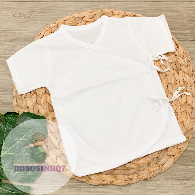 ÁO CỘT DÂY SƠ SINH COTTON CAO CẤP - MÀU TRẮNG TINH KHÔI