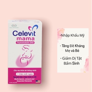 Viên Sắt Tổng Hợp Celevit Mama - Bổ Sung Dưỡng Chất Cho Mẹ Bầu - Trước Sinh - Sau Sinh - Đang Cho Con Bú - Lọ 30 Viên