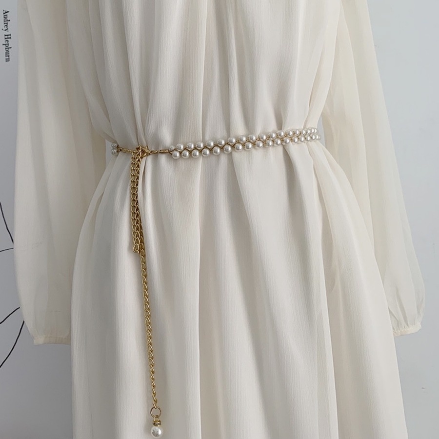 Thắt Lưng Chuỗi Hạt Ngọc Trai Phong Cách Hàn Quốc Cho Nữ
