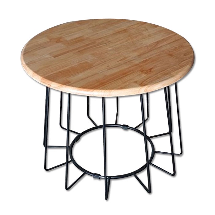 Bàn trà sofa phòng khách IBIE Siena mặt tròn, chân sắt sơn tĩnh điện, tùy chọn màu sắc, mặt bàn