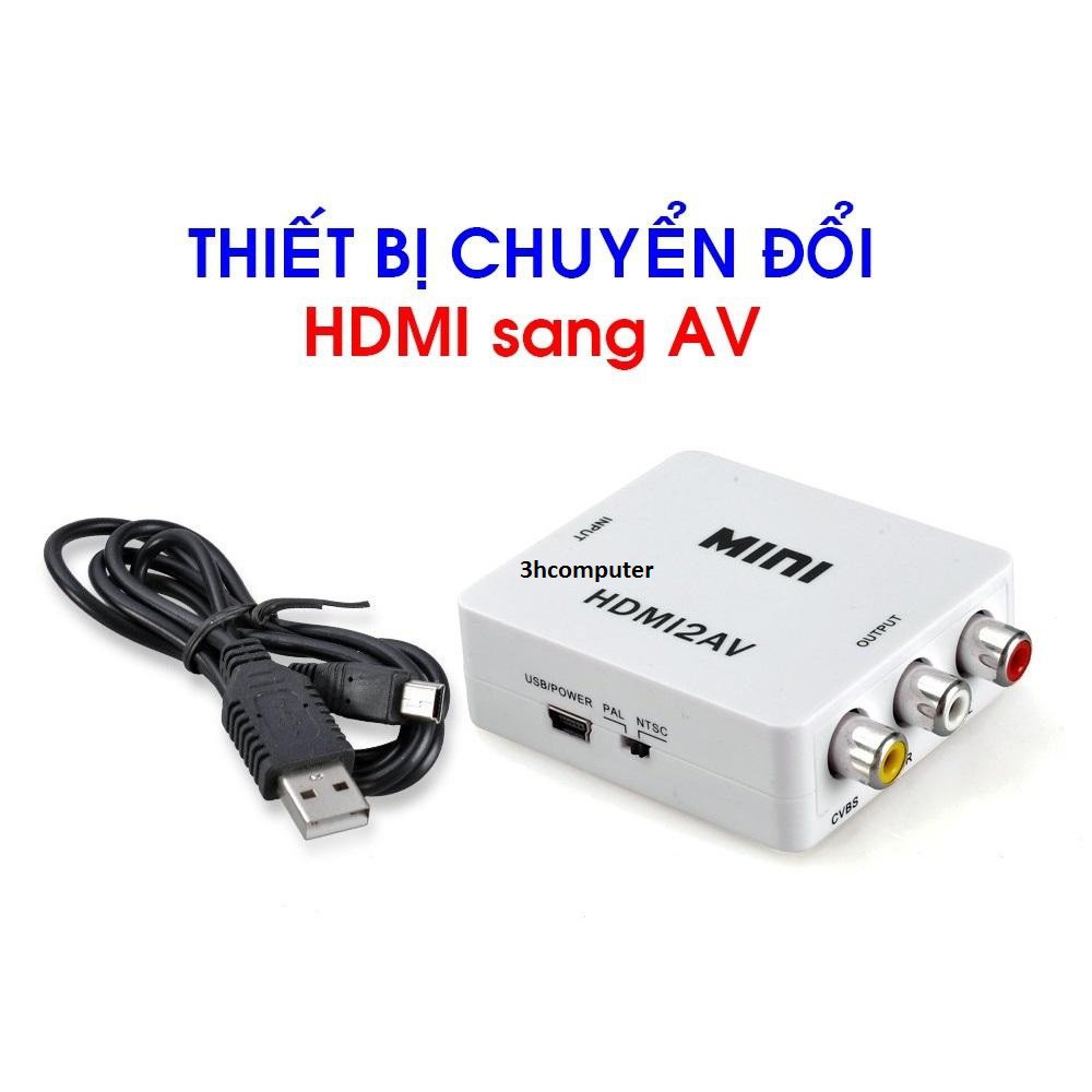 [Xả kho] Thiết bị chuyển đổi HDMI sang AV Full HD 1080p (Trắng).