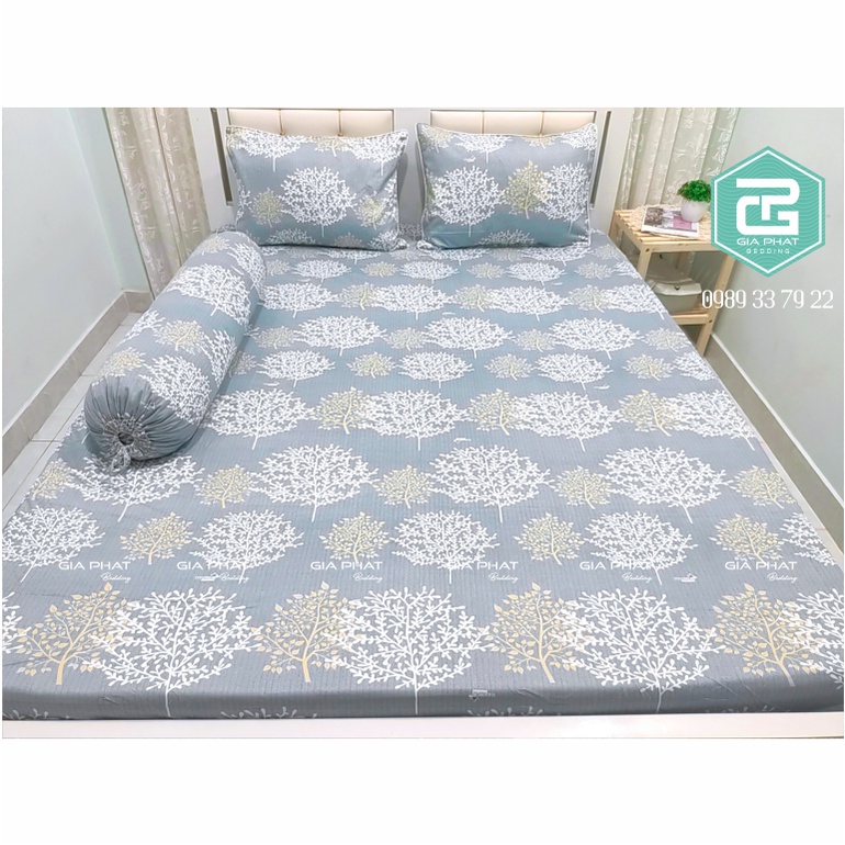 Bộ ga gối Thắng Lợi {4 món}100% Cotton chuẩn logo họa tiết Cây Cổ Thụ