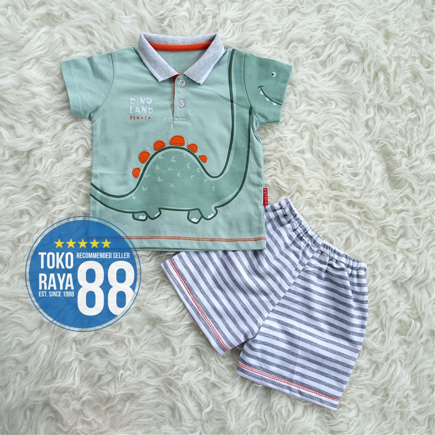 Set Áo Sơ Mi Và Quần Short Cho Bé Sơ Sinh 0-6 Mn Dino Raya Shop 88