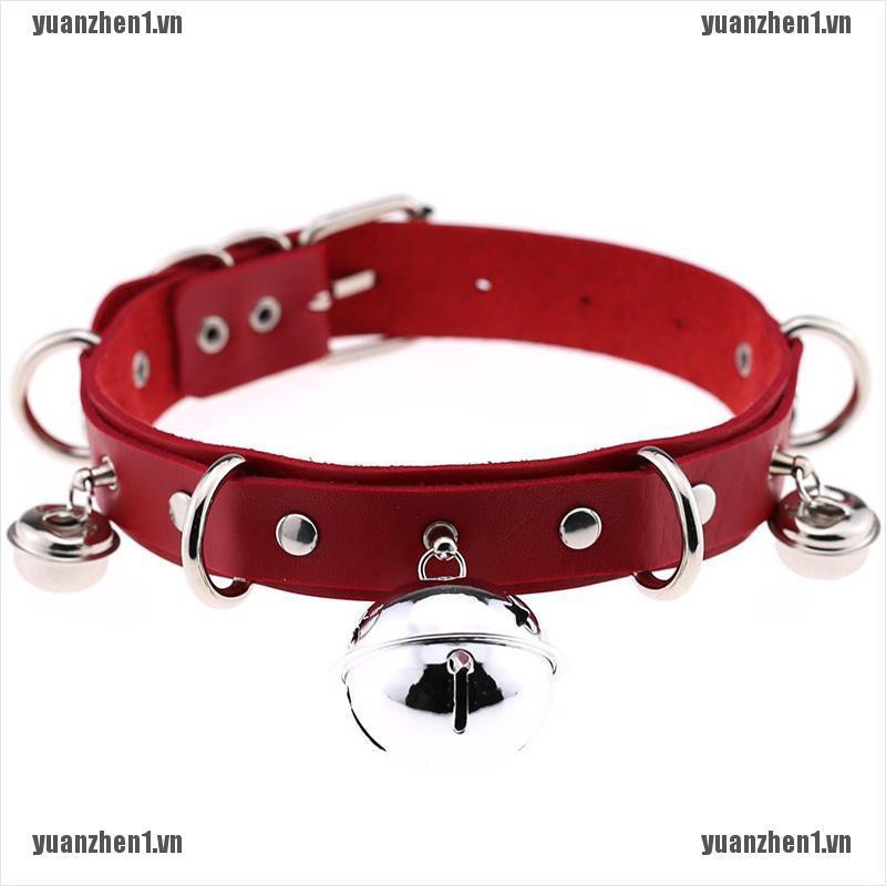 [YUANZHEN1] Vòng Cổ Da Mặt Chuông Phong Cách Punk Cho Nữ