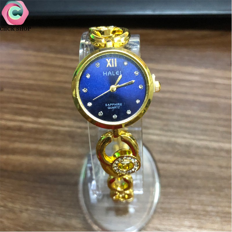 Đồng hồ nữ halei quartz lt7049 dây kim loại mặt tròn mã CL013