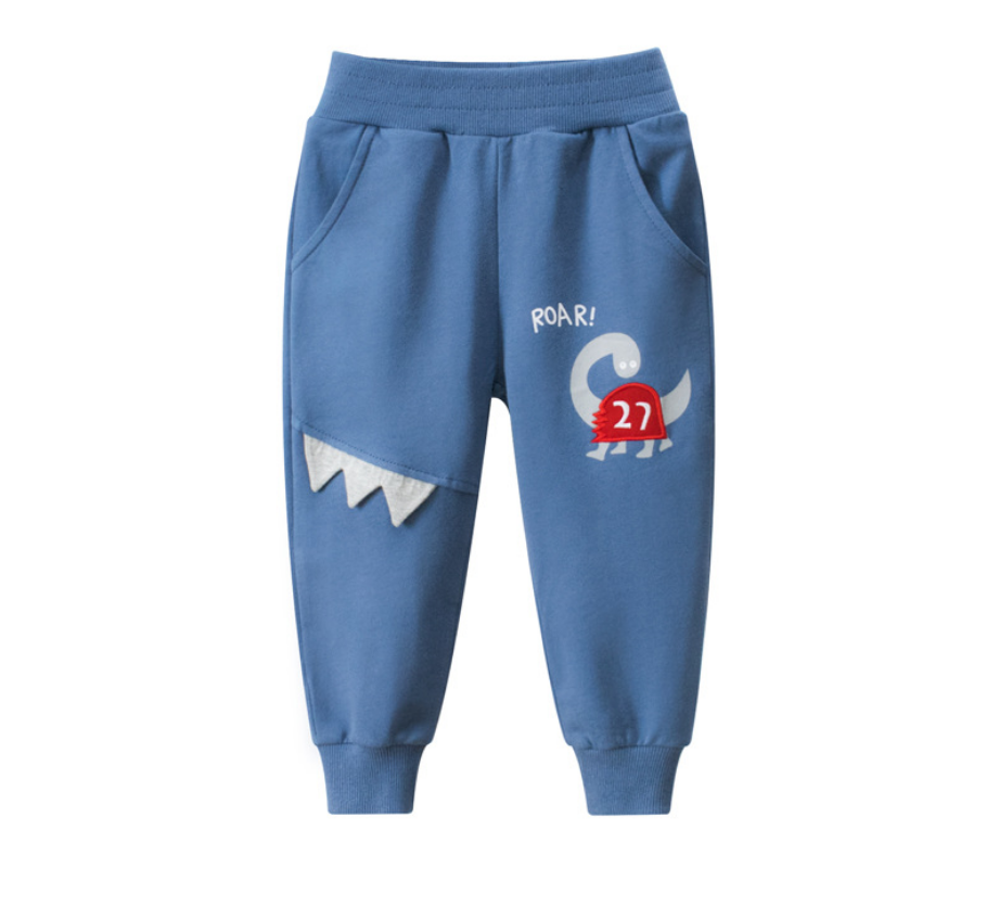 Kids Pants Sports Pants Pants 3D Dinosaur Pattern Double Pocket Design Ready Stock